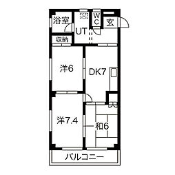メゾンアルファ 3DKの間取図画像