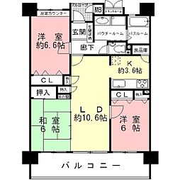 シャトレ愛松ギフ 3LDKの間取図画像