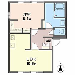 ルミエールA 1LDKの間取図画像