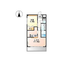 ドッグウッド 1LDKの間取図画像