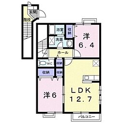 ティンカーベルA 2LDKの間取図画像