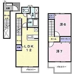 メニープログレスB 2LDKの間取図画像