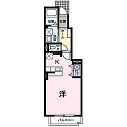 ベル・イースト1 1Kの間取図画像