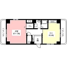 シャトーみずほ 1DKの間取図画像