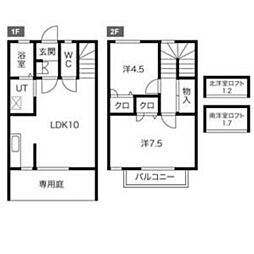 ドゥエル本石 2LDKの間取図画像