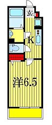 ヴィラ千葉 3階1Kの間取り