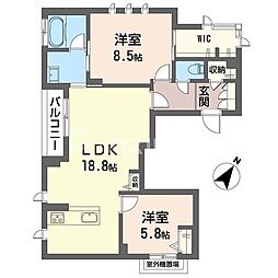 リ・オリエンス 2LDKの間取図画像