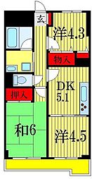 ライオンズマンション稲毛第2 3DKの間取図画像