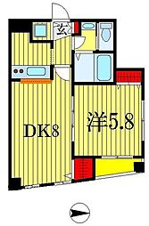 ミレナコート 1LDKの間取図画像