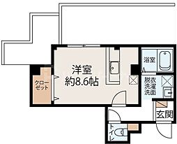 ウィステリア 1Kの間取図画像