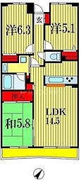ライオンズマンション千葉グランドタワー 3LDKの間取図画像