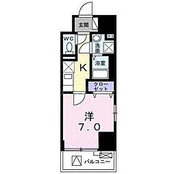 スアヴィス千葉 1Kの間取図画像