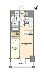 プライマル千葉駅前 1LDKの間取図画像