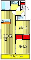 グランデュール新検見川 2LDKの間取図画像