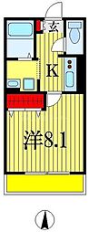 コーラルリーフ 1Kの間取図画像