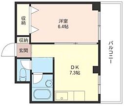 コーポかわせ 1DKの間取図画像