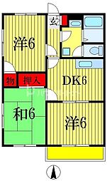ラ・メール都 3DKの間取図画像