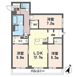 チェリエージョ ストラーダII 3LDKの間取図画像