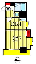 ライオンズマンション千葉東 1DKの間取図画像