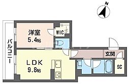 フェリーチェIII 1LDKの間取図画像