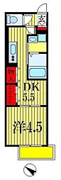 イーグルワン 1DKの間取図画像