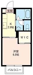 パンディオン 1Kの間取図画像