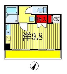 新田町小川マンション ワンルームの間取図画像