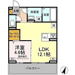 D-SOLACE末広4丁目 1LDKの間取図画像