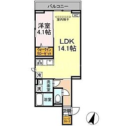 D-SOLACE祐光 A 1LDKの間取図画像