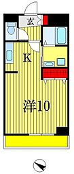 ブルーシエル 1Kの間取図画像