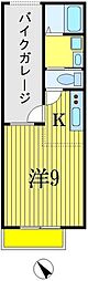 ガレージハウス葛城 1Kの間取図画像