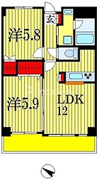 ペリエレジデンス新千葉 2LDKの間取図画像