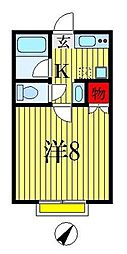 東千葉ハイリビング六番館 1Kの間取図画像