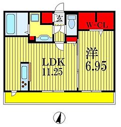 ラテル 1LDKの間取図画像