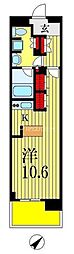 アリーム稲毛海岸 ワンルームの間取図画像