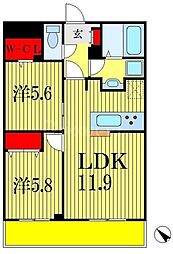 AGREVE 2LDKの間取図画像