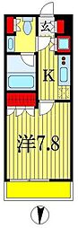 HULICRESIDENCE千葉中央 1Kの間取図画像