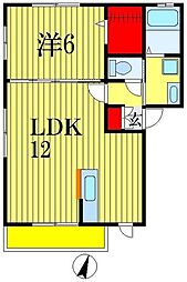 シリウス稲毛 1LDKの間取図画像