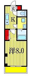 グランキャッスル 1Kの間取図画像