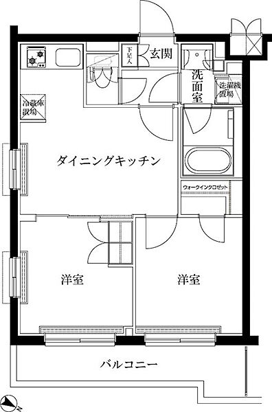 ルーブル蓮根弐番館 502｜東京都板橋区蓮根1丁目(賃貸マンション2DK・5階・40.88㎡)の写真 その2