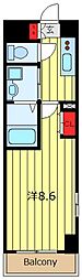 プリエール 1Kの間取図画像
