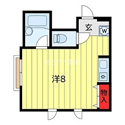 エクシード根岸 ワンルームの間取図画像