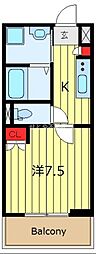 テルマエドムス根岸 1Kの間取図画像