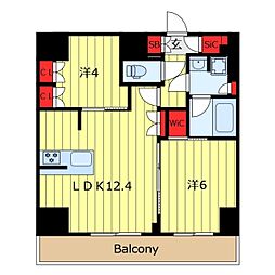 クレストコート東日暮里 7階2LDKの間取り