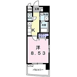 MSビル 1Kの間取図画像