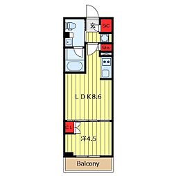 グランエール西日暮里NORTH 1LDKの間取図画像