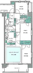 リビオ日暮里グランスイート 3LDKの間取図画像
