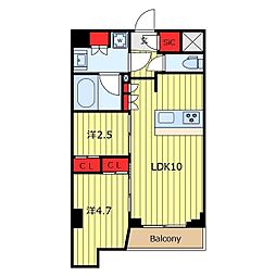 アジールコート山手動坂 2LDKの間取図画像