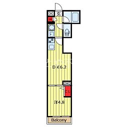 ロスアルコス千駄木 1DKの間取図画像