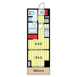 PROUDFLAT西日暮里 1DKの間取図画像